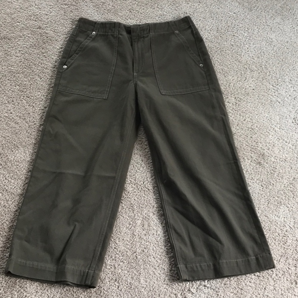 Rag And Bone Wide Leg Cropped Canvas Pant - image 1